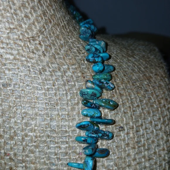 Vintage Chunky Turquoise & Red Coral  Necklace - Picture 5 of 7